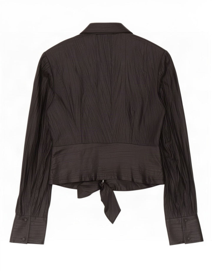 Joseph Ribkoff Womens Full Zip Shirt Bluse UK 14 Large Black Polyester