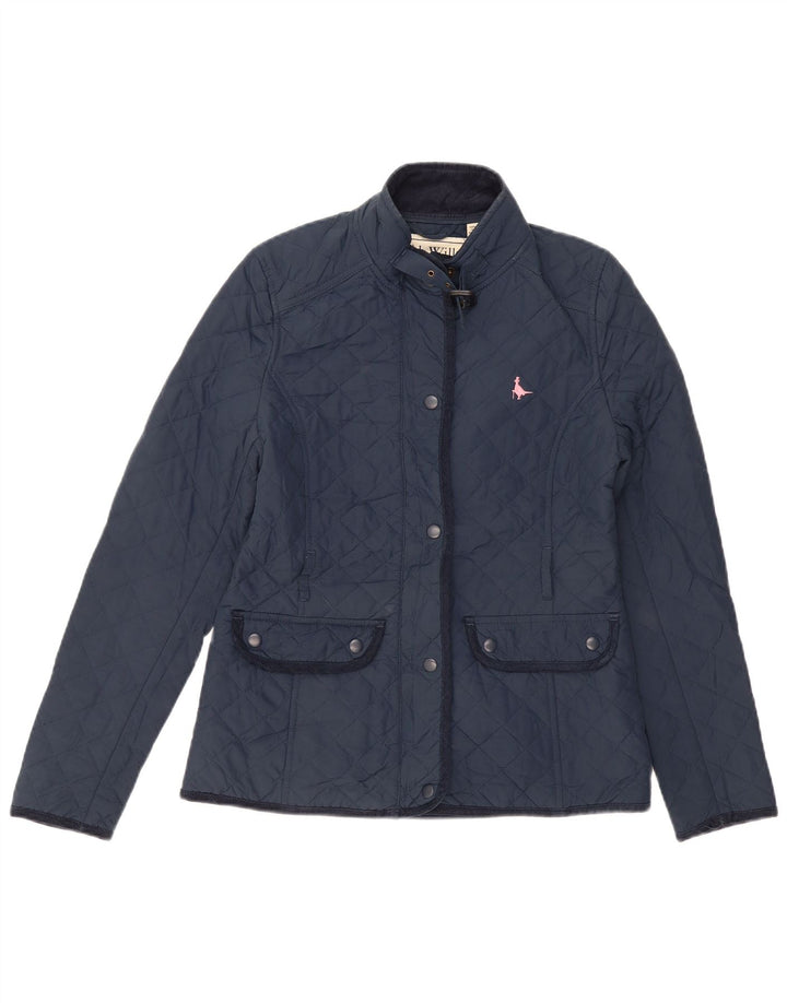 Jack Wills Dame Quiltet Jakke UK 10 Small Navy Blue Polyester