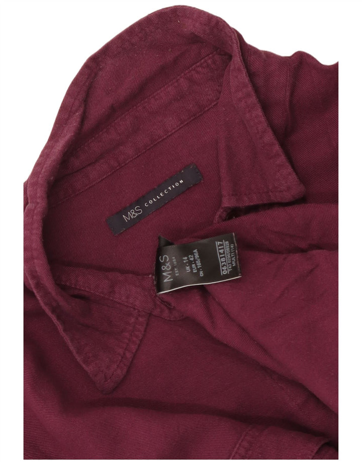 Marks & Spencer skjortebluse til kvinder UK 14 Stor lilla viskose