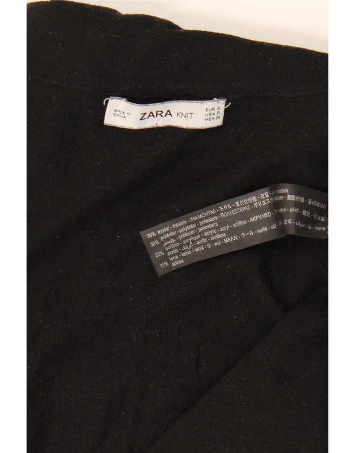 Zara Dame Roll Neck Jumper Sweater UK 10 Small Black Modal