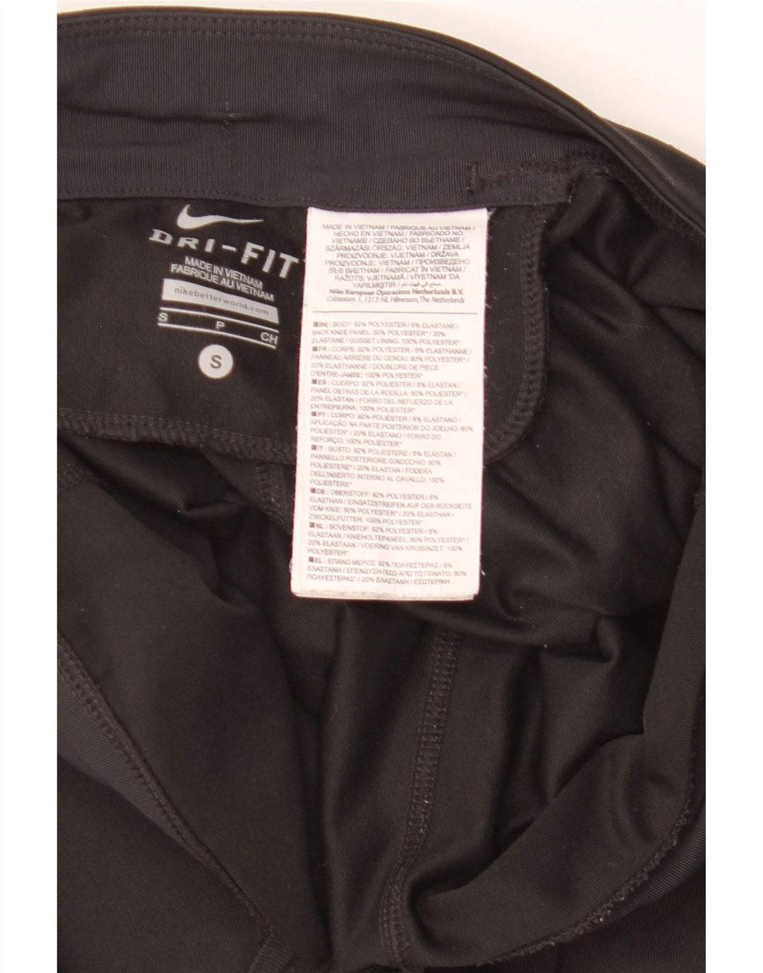 Nike Dame Dri Fit Leggings UK 10 Small Black Polyester