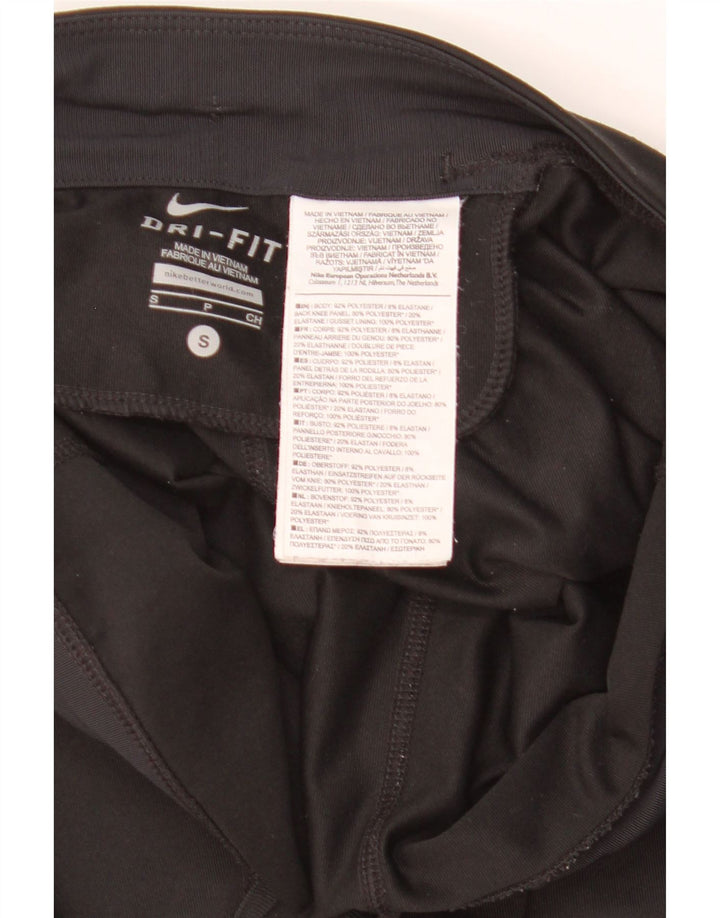 Nike Dame Dri Fit Leggings UK 10 Small Black Polyester