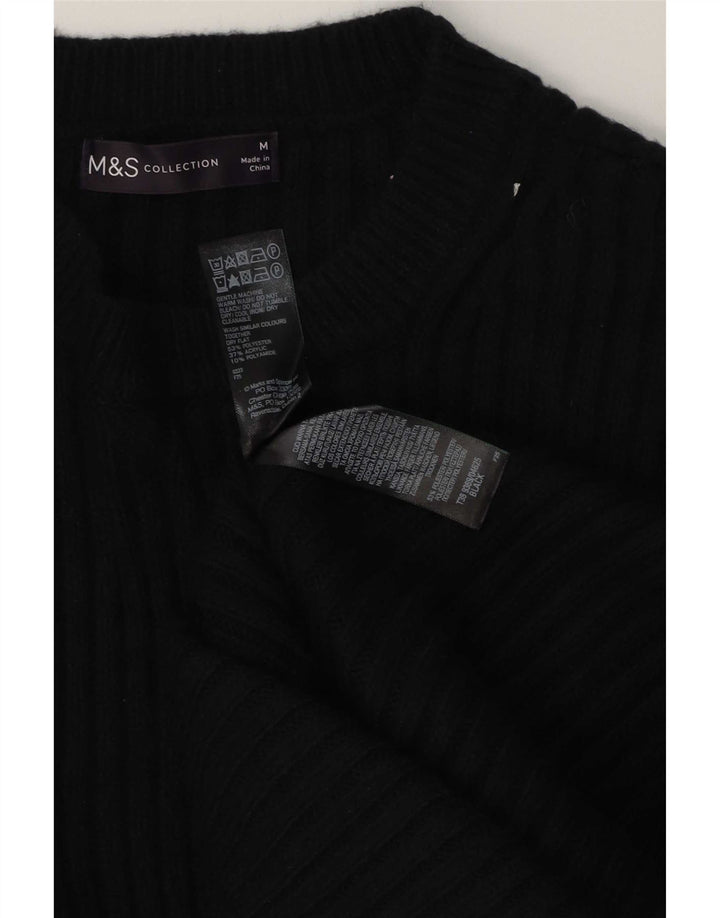 Marks & Spencer Dame Langærmet Jumper Kjole UK 14 Medium Sort