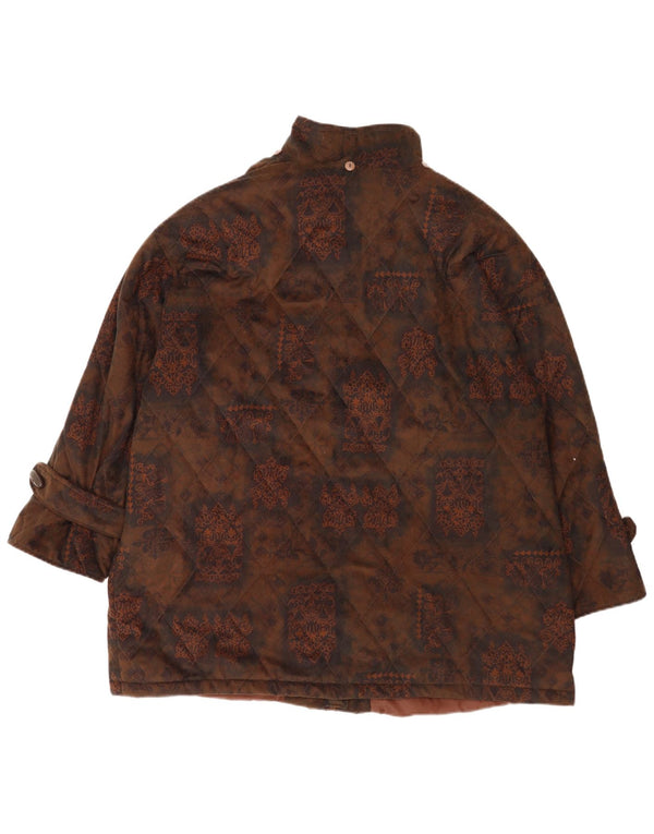 Niedieck Dame Polstret Jakke UK 24 4XL Brun Paisley Polyester Classic