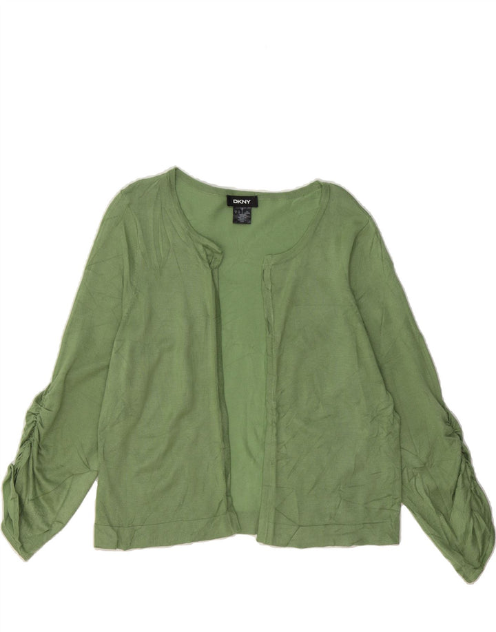 DKNY Womens Open Cardigan Sweater UK 12 Medium Green Rayon Vintage Dkny and Second-Hand Dkny from Messina Hembry 