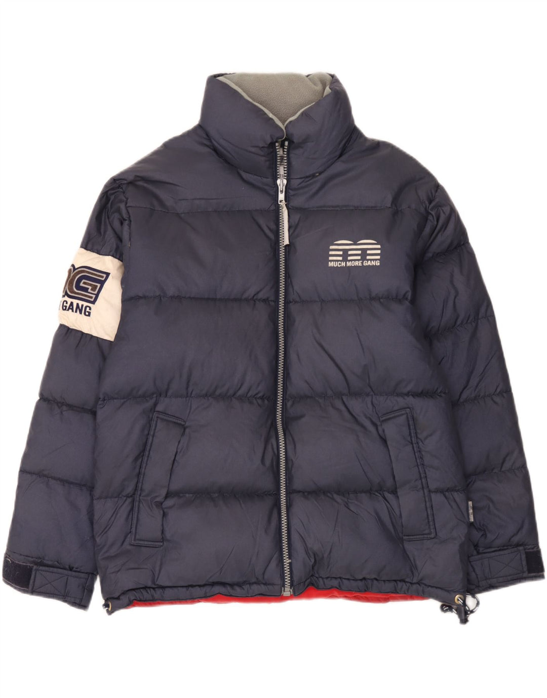 Meget mere Herre grafisk polstret jakke UK 38 Medium Navy Blue Colourblock