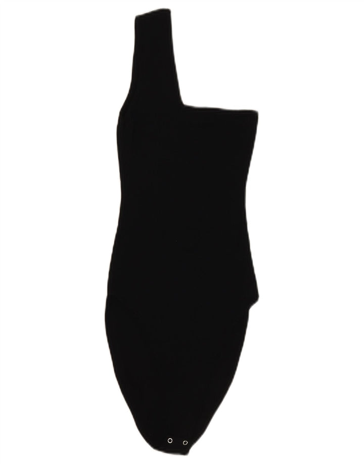 Zara Womens One Shoulder Bodysuit UK 8 Small Black