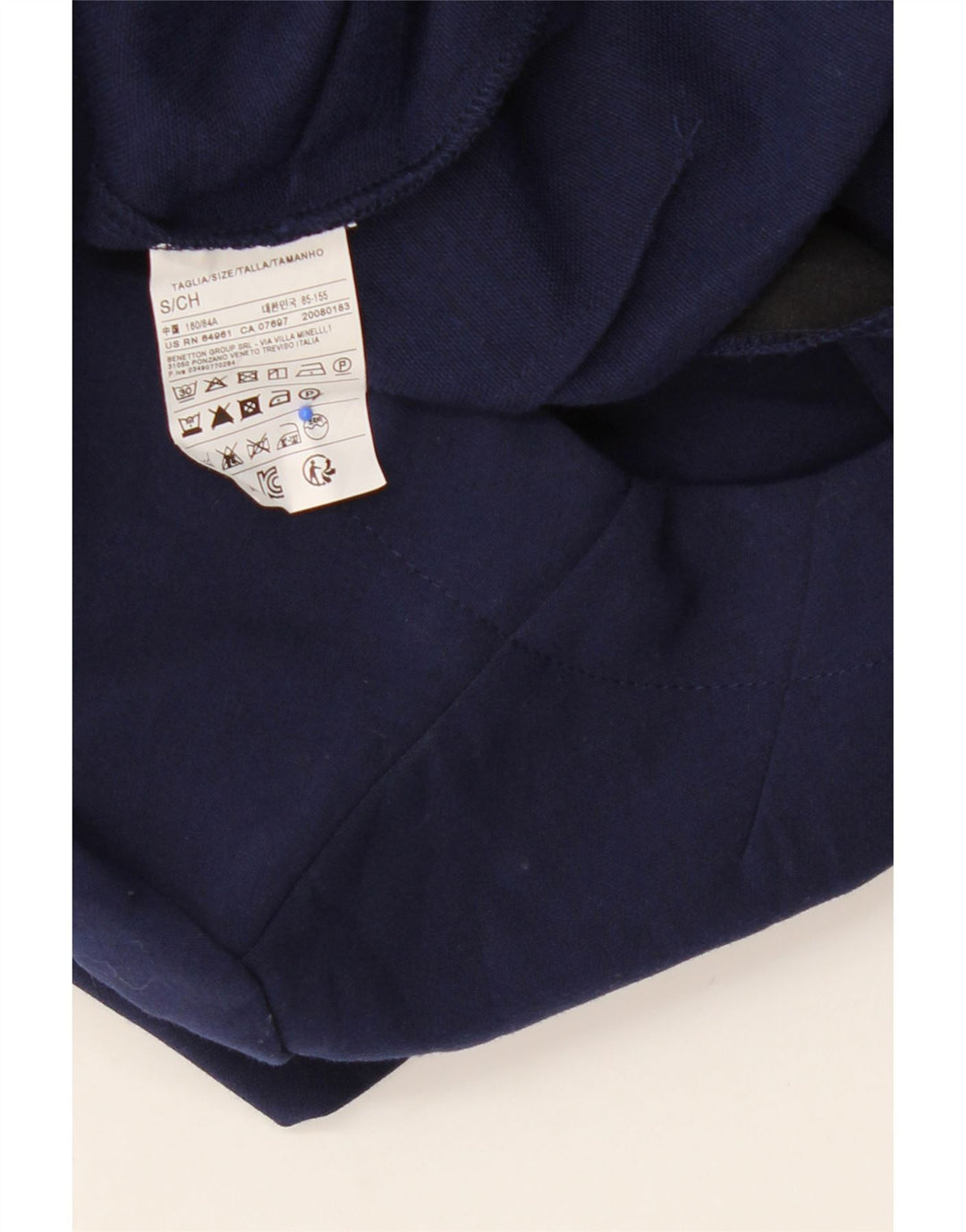 BENETTON Womens 3/4 Sleeve Sheath Dress UK 10 Small Navy Blue Polyester Vintage Benetton and Second-Hand Benetton from Messina Hembry 