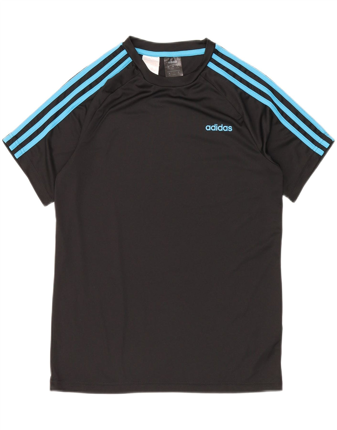 ADIDAS Boys Climalite T-Shirt Top 13-14 Years Black Polyester