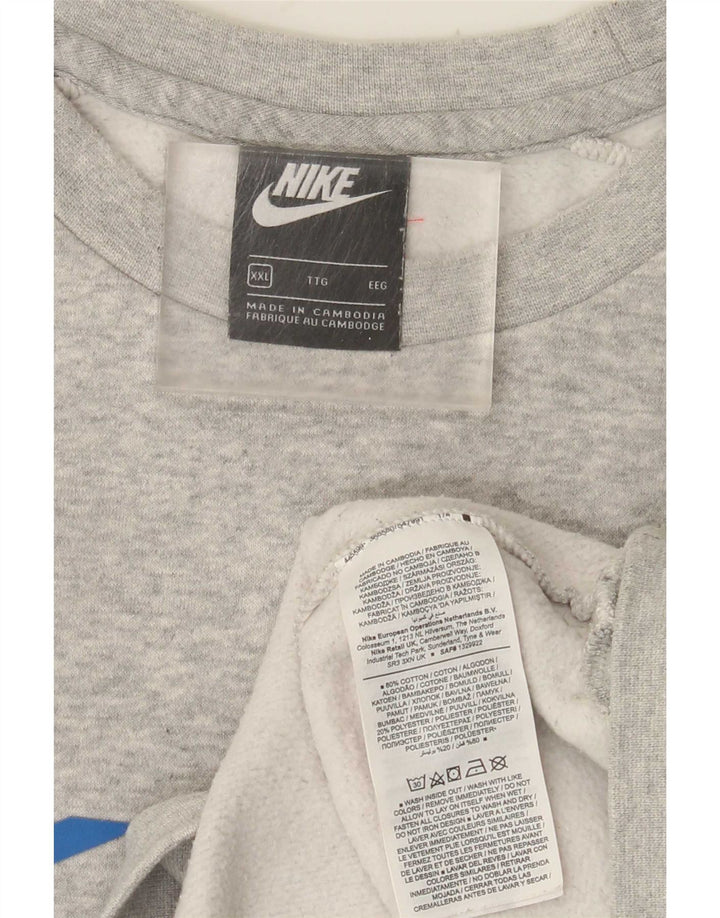 NIKE Sweatshirt Jumper til mænd 2XL Grå Colourblock Bomuld