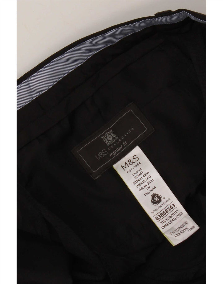 Marks & Spencer Damebukser med normal pasform W42 L33 Grå uld