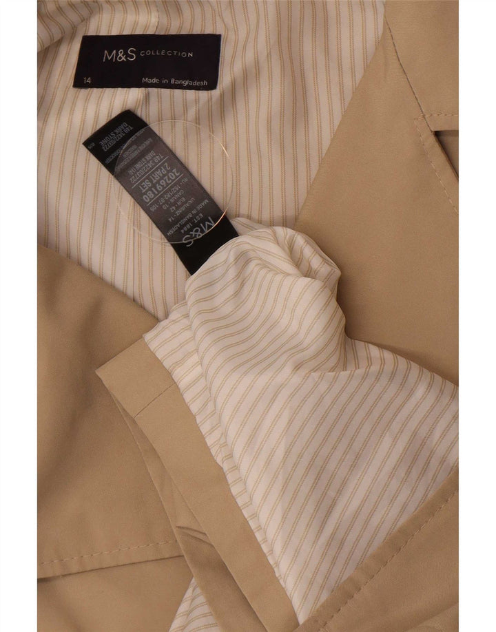 Marks & Spencer Trench Coat til kvinder UK 14 Large Beige Polyester