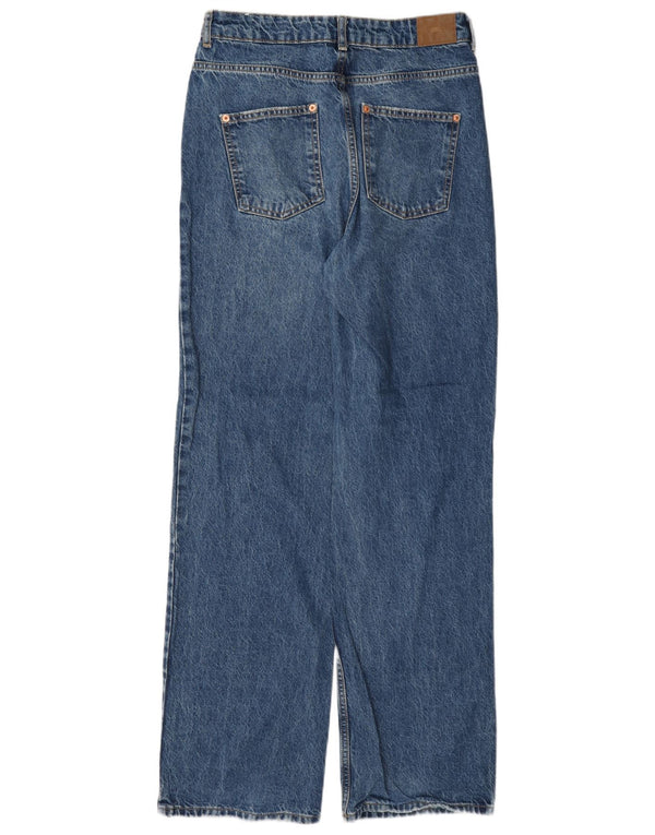 Zara Dame Højtaljede Løse Jeans EU 38 Small W28 L33 Blå Bomuld