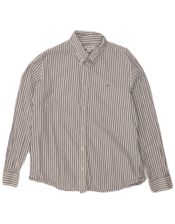 Calvin Klein herreskjorte XL hvid nålestribe