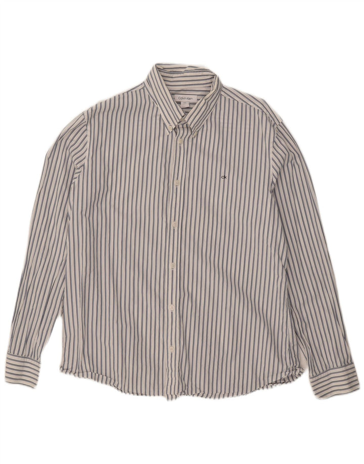 Calvin Klein herreskjorte XL hvid nålestribe