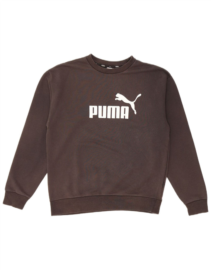 PUMA Dame Oversized grafisk sweatshirt Jumper UK 10 Lille Sort