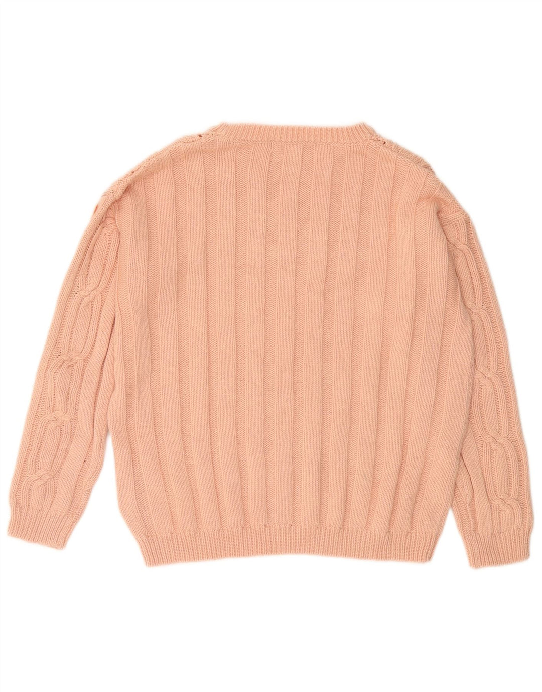 MARKS & SPENCER Dame sweater med rund hals DK 12 Medium Pink Bomuld