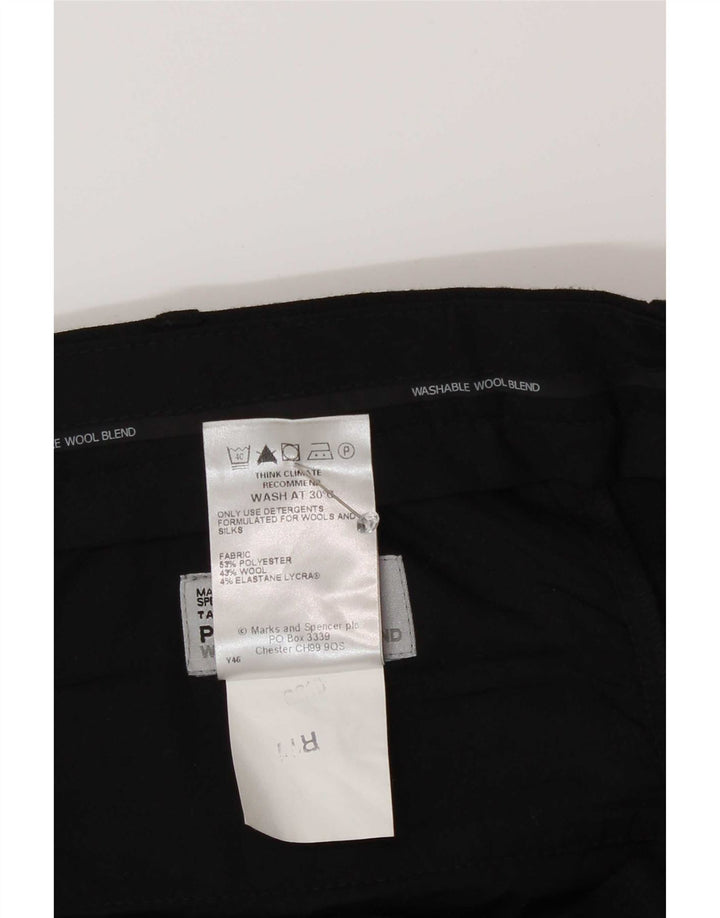 Marks & Spencer Herre Pegged Suit Bukser W38 L29 Sort Polyester