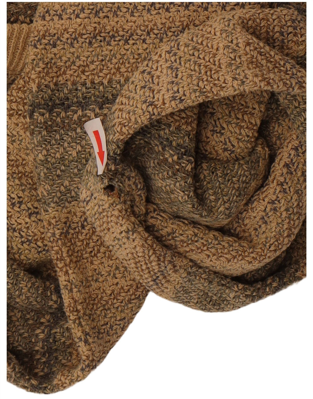 Vintage Herre V-hals sweater Medium Beige Stribet