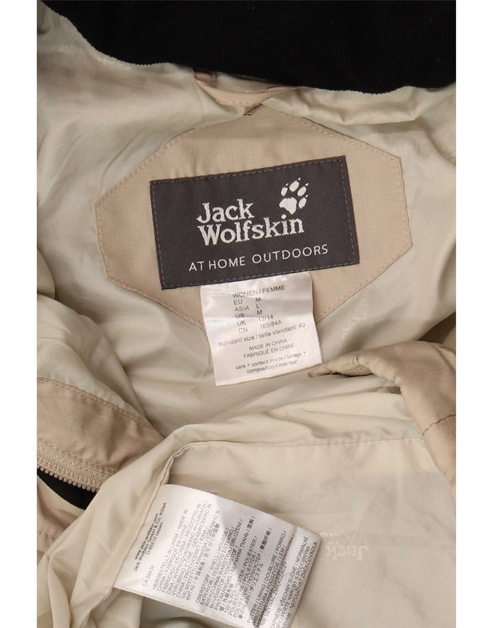 Jack Wolfskin Dame Hætte Polstret Frakke UK 12/14 Medium Beige Polyester
