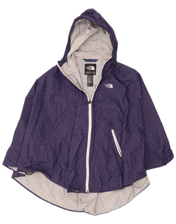 The North Face Womens Hooded Poncho Rain Jacket One Size Navy Blue Spotted
