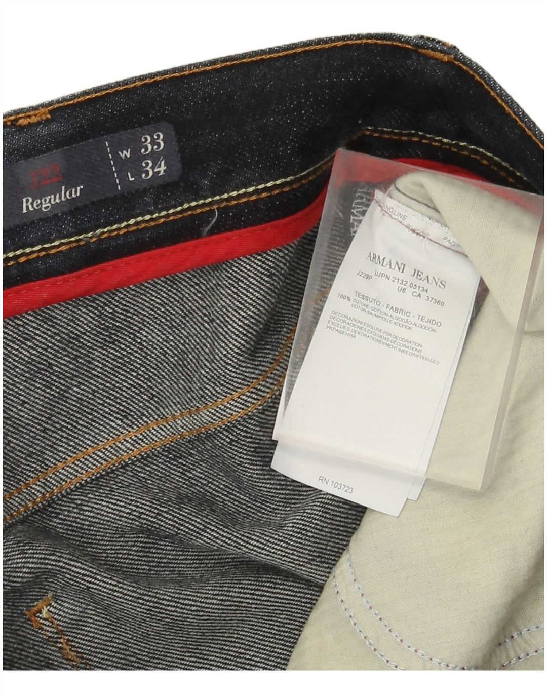 Armani Jeans Herre Regular Straight Jeans W33 L31 Marineblå Bomuld