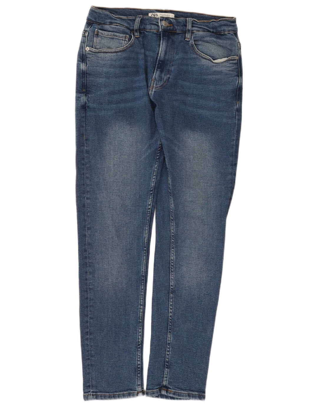 Zara Herre Slim Jeans EU 42 Large W32 L31 Blå Bomuld