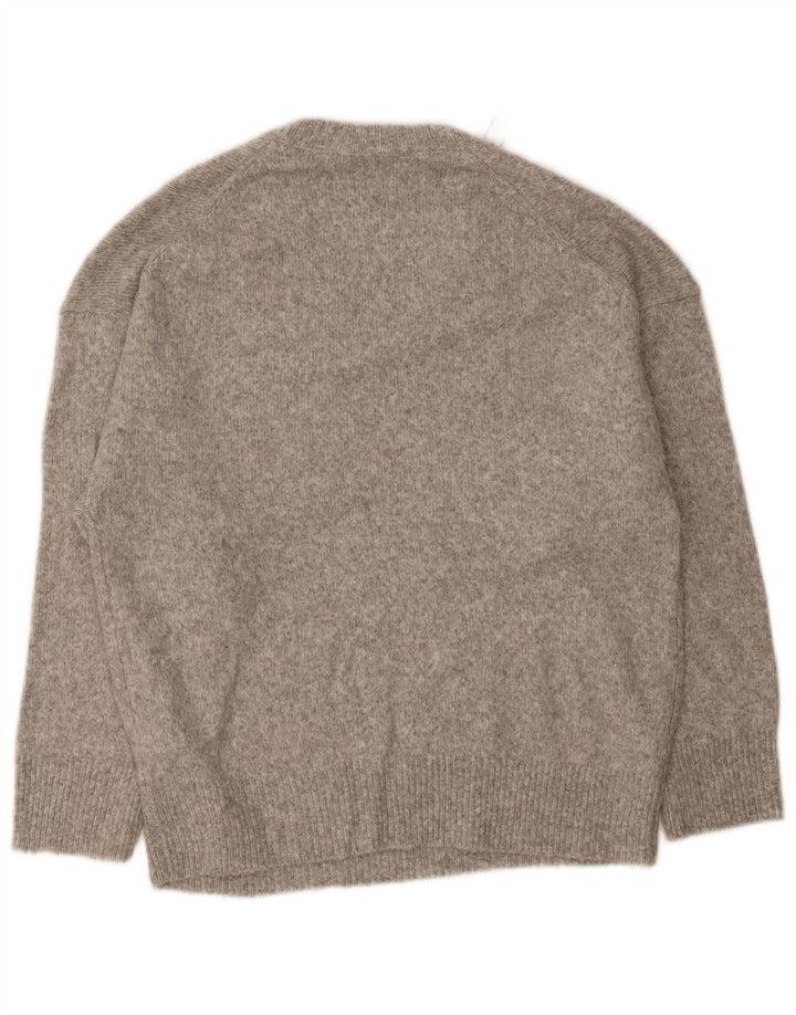 Zara Herre V-hals sweater lille grå akryl