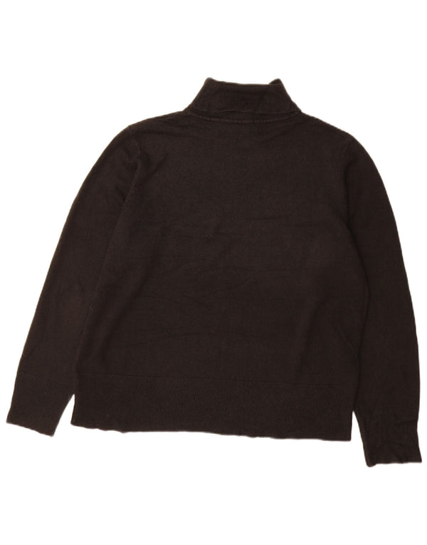 Marks & Spencer Dame Roll Neck Jumper Sweater UK 18 XL Sort Akryl