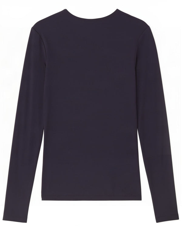 Zara Dame Top Langærmet UK 8 Small Navy Blue Polyamid