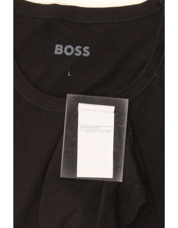Hugo Boss Herre T-Shirt Top Stor Sort Bomuld