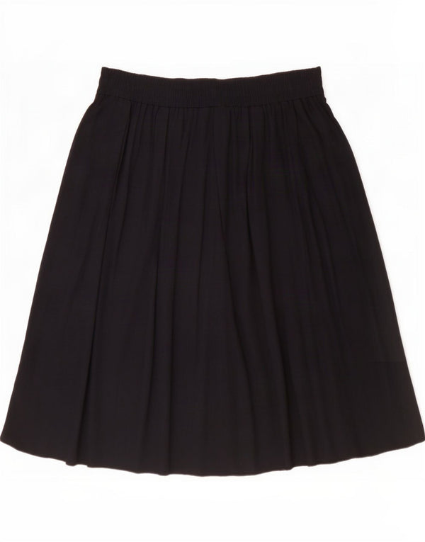 St Michael Womens Pleated Skirt UK 14 Large W32 Black Viscose