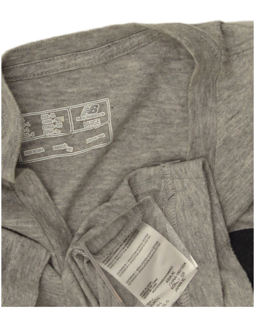 NEW BALANCE Herre grafisk T-shirt Top Stor grå Flecked Bomuld