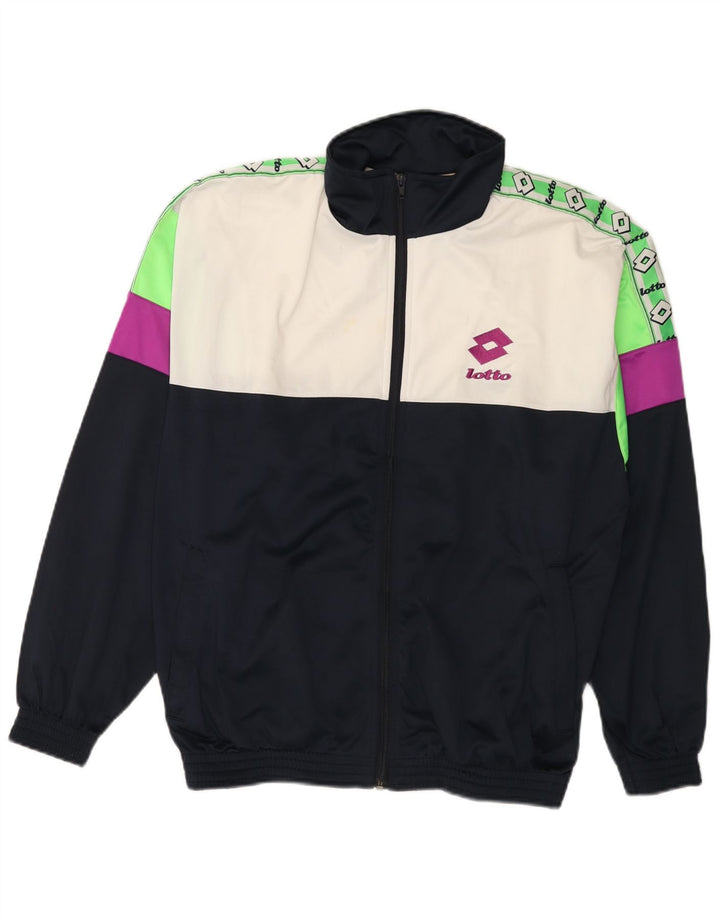 Lotto Herre grafisk træningsdragt Topjakke Stor marineblå farveblok