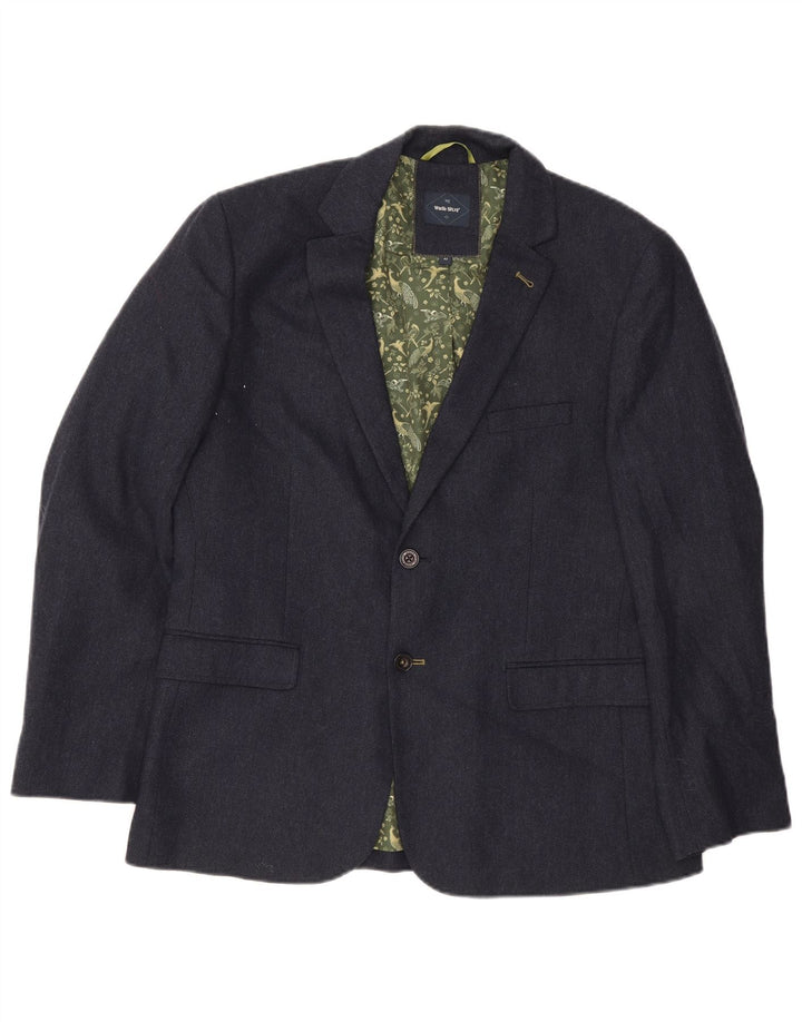 White Stuff Herre 2 Button Blazer Jacket UK 42 XL Navy Blue Wool