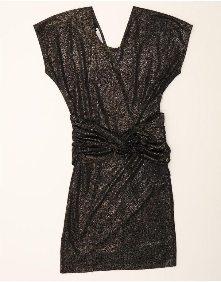 VINTAGE Womens Batwing Basic Dress IT 46 Large Black Flecked Polyester Vintage Vintage and Second-Hand Vintage from Messina Hembry 