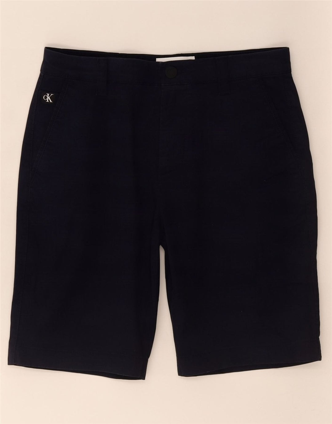 Calvin Klein Herre Chino Shorts Små W30 Marineblå Bomuld