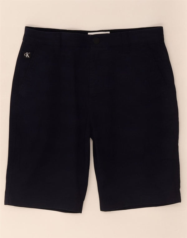 Calvin Klein Herre Chino Shorts Små W30 Marineblå Bomuld
