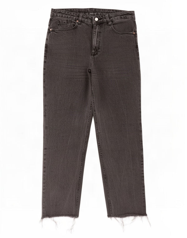 Zara Womens Crop Højtaljede Jeans EU 38 Small W28 L25 Grå