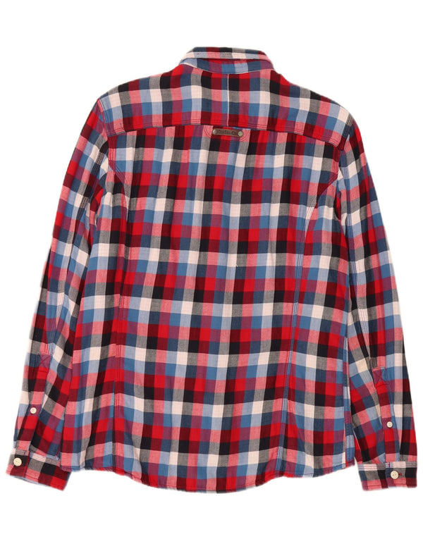 Diesel Herre Flanelskjorte Medium Rød Ternet Bomuld