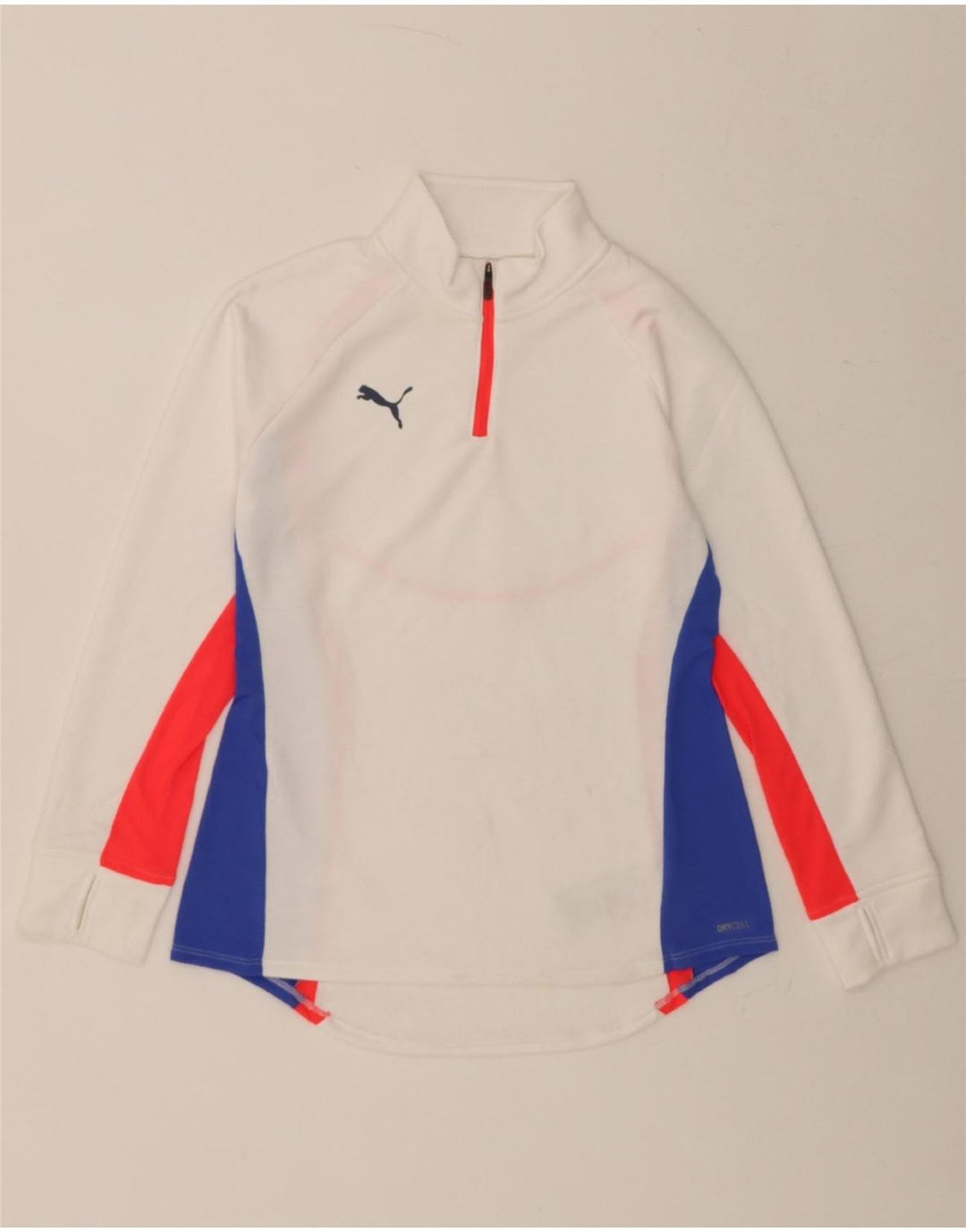 PUMA Mens Zip Neck Pullover Tracksuit Top Small White Colourblock Vintage Puma and Second-Hand Puma from Messina Hembry 