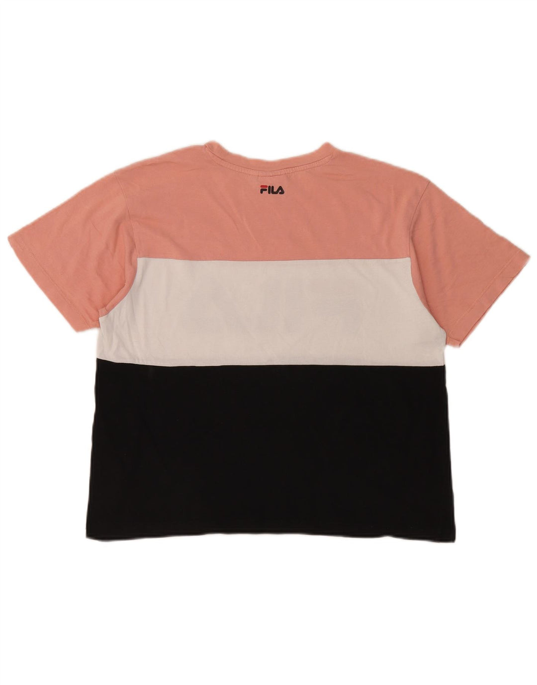 Fila Kvinders Crop Grafisk T-Shirt Top UK 14 Medium Flerfarvet Colourblock
