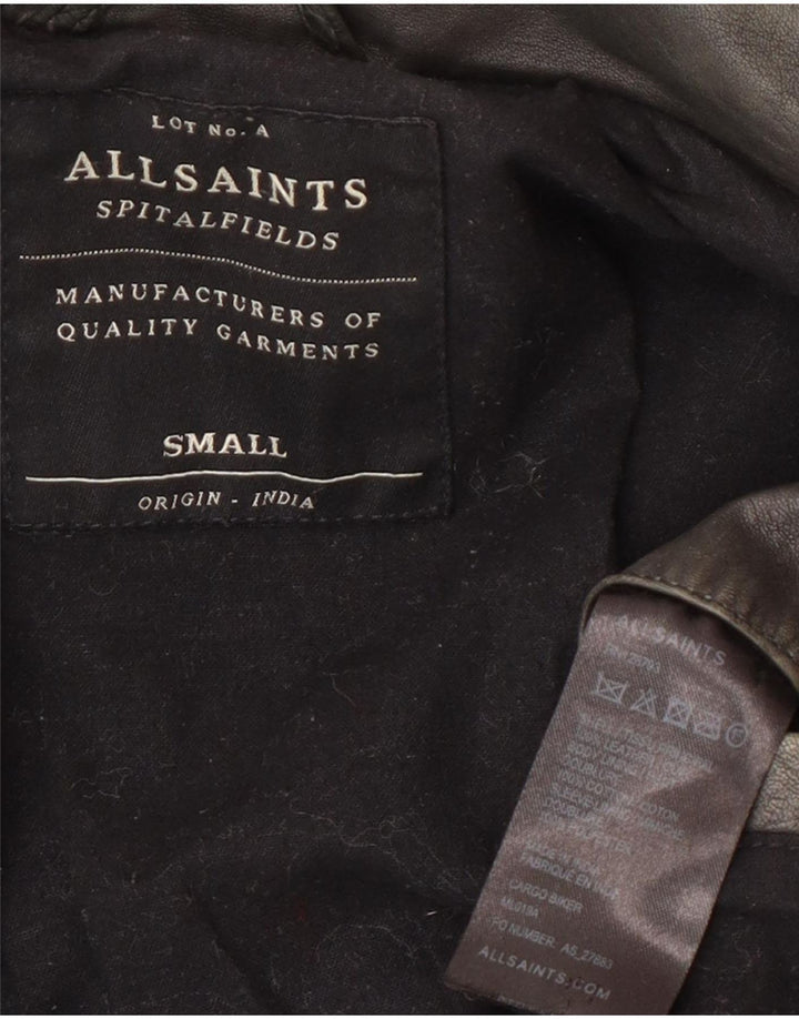 All Saints Herre Biker Læderjakke UK 36 Lille Grå