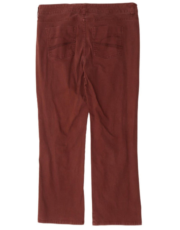 LEE Womens Straight Casual Trousers US 18 2XL W38 L30 Burgundy Cotton