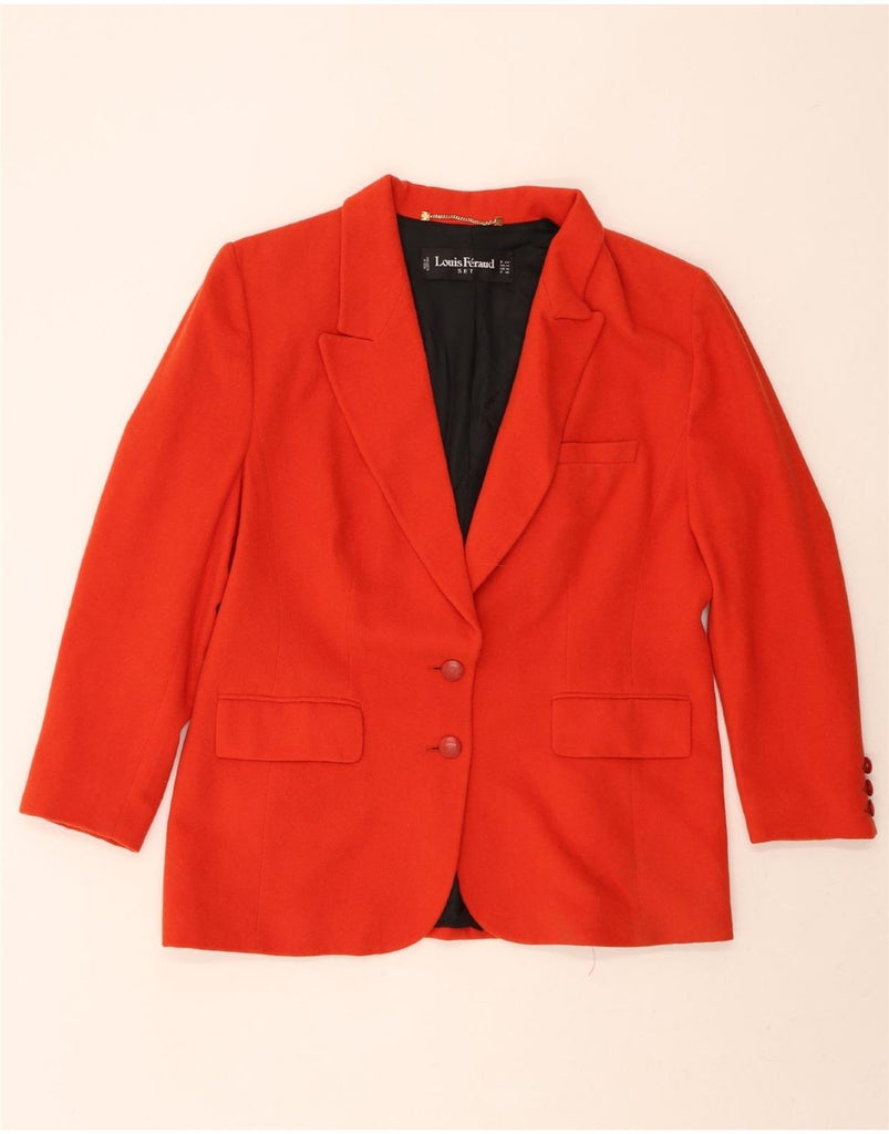 LOUIS FERAUD Womens 2 Button Blazer Jacket UK 18 XL  Red Angora Vintage Louis Feraud and Second-Hand Louis Feraud from Messina Hembry 