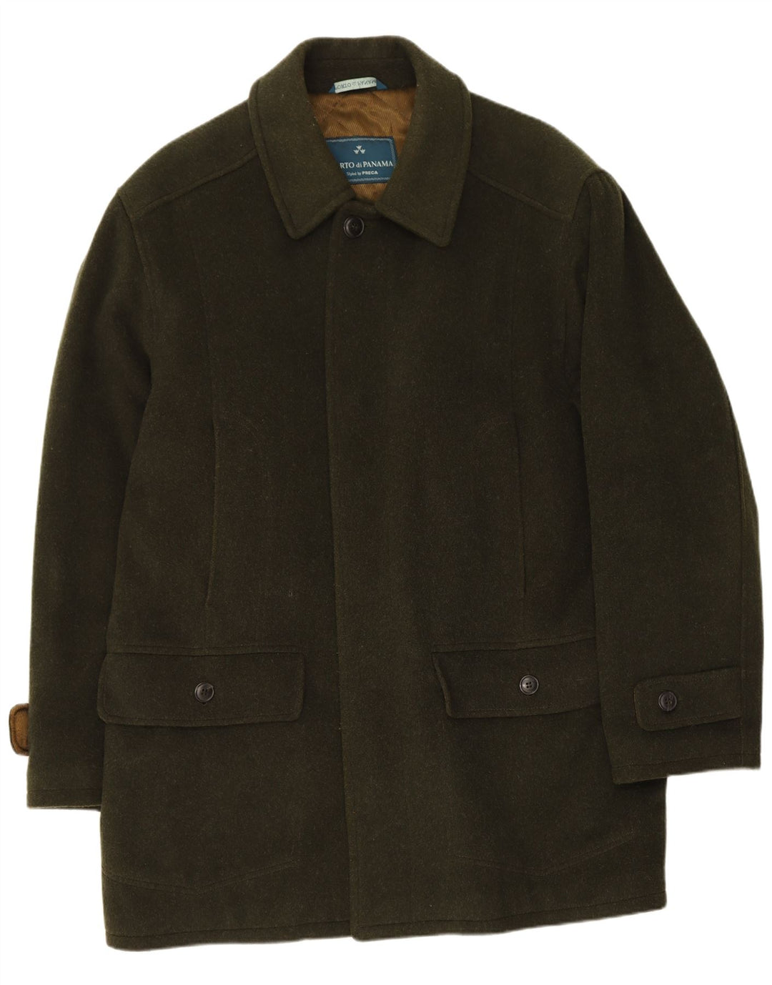 Porto Di Panama Herre By Preca Overfrakke IT 48 Medium Khaki Wool