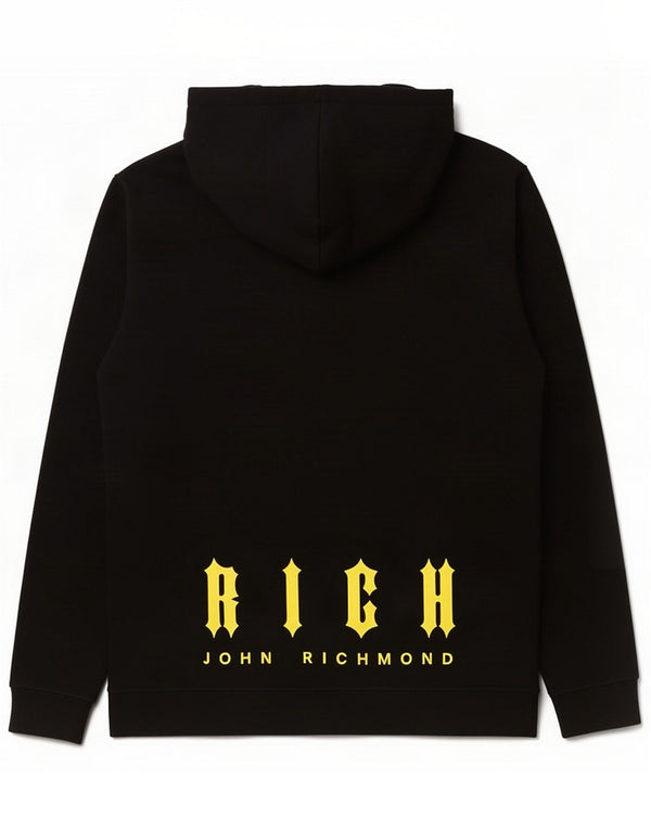 Richmond Mens Graphic Zip Hoodie Sweater Large Black Cotton