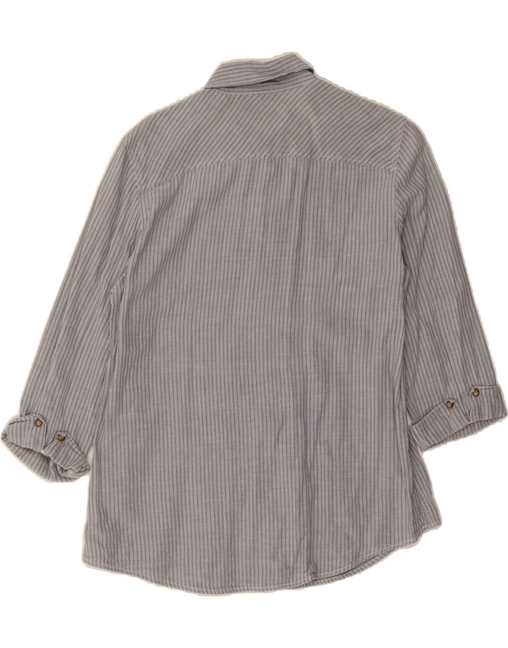 TIMBERLAND Womens Regular Fit 3/4 Sleeve Shirt EU 40 Medium Grey Striped Vintage Timberland and Second-Hand Timberland from Messina Hembry 