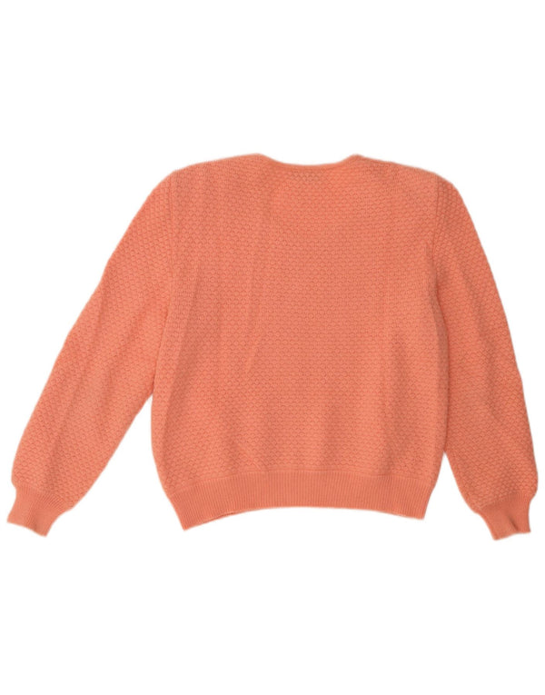 Vintage Dame Boat Neck Jumper Sweater UK 12 Medium Orange