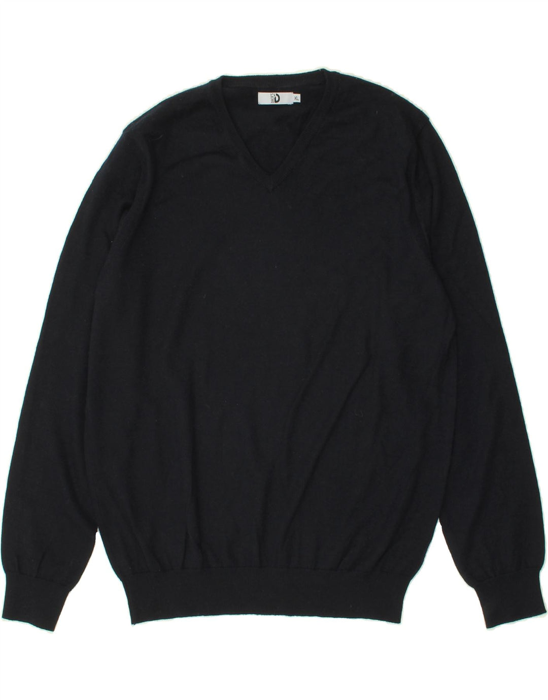 DACK'S Mens V-Neck Jumper Sweater XL Navy Blue Vintage Dack's and Second-Hand Dack's from Messina Hembry 
